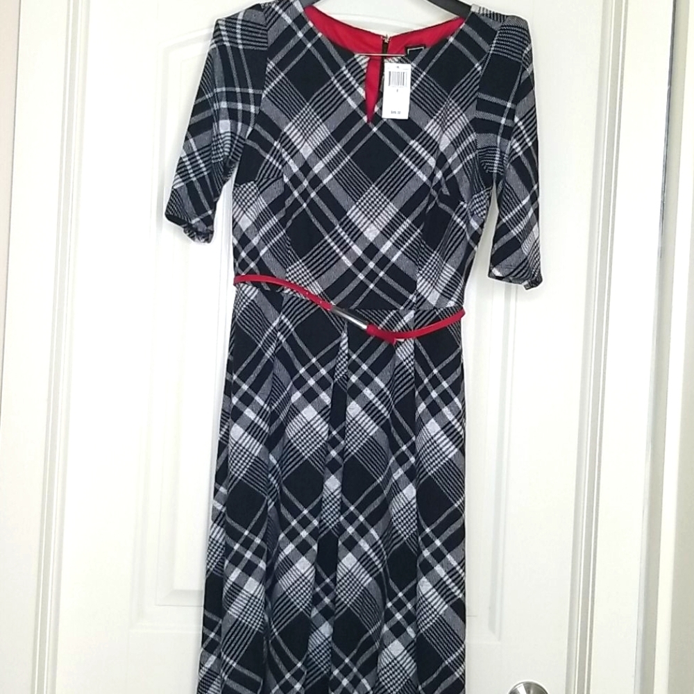RMLL Black and White Dress with Belt
